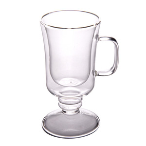 Tasses à café isolées modernes de 200ml à <span class=keywords><strong>double</strong></span> <span class=keywords><strong>paroi</strong></span> Latte <span class=keywords><strong>Espresso</strong></span> Cappuccino Irish Glasses Handle for Water Beer Great Gift - Product Image 1