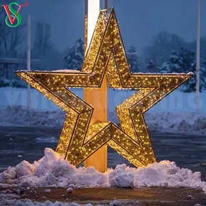 High Quality 3D Sculpture Christmas Ramadan Festival Star Motif Light For Mall Decoration Display