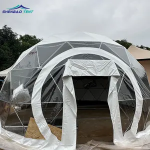 Good Quality Outdoor Hotel Resort Pvc Leisure Round Canvas Geodesic Glamping Dome House Tent