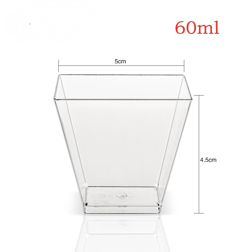 Tasse carrée claire de 2oz
