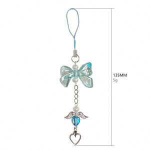 Colgante de PVC ligero con diseño de lazo y corazón de colores para teléfono, llavero, cordón o bolso - Product Image 5