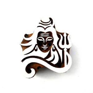 Sello de madera tallado a mano del Dios Shiva Mahadev para impresión en bloques, ideal para arte en tela y papel indio. - Product Image 4
