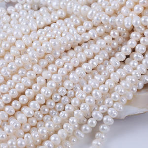 Perlas Naturales de Agua Dulce de Zhuji, 15cm 5-6mm, Hilo Semiterminado para DIY, Collar de Joyería Blanco/Rosa, Venta al por Mayor - Product Image 4