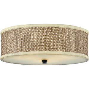 Woven Rattan Fabric Drum <b>Modern</b> Bohemian Flush Mount <b>Ceiling</b> <b>Light</b> Natural Lighting for Resort Hotel Guest Room Relaxation Area - Product Image 1