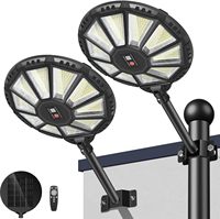 Lampes murales solaires extérieures 590 LED IP66 étanches 6000K lumière du jour avec détecteur de mouvement rechargeables pour jardin/cour