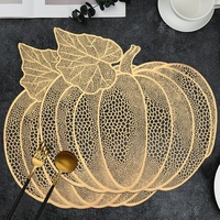 Napperon de table en PVC imperméable et antidérapant, motif citrouille, style Ins, pour table à manger