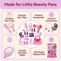 LASIVE TOYS Ensemble de jeu d'imitation pour filles : Maquillage et coiffure de princesse, jeu de rôle de salon de beauté et coiffure