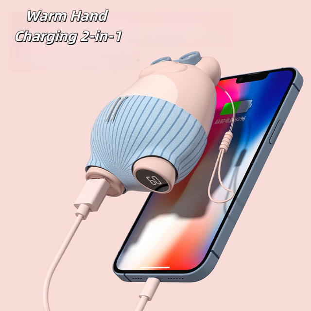 Cute Animal Powerbank Rechargeable USB Hand Warmer With Mobile Power Bank 2 in 1 Portable Charger Heater for Gift