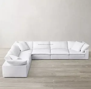 Canapé-lit de style nordique à la mode Mobilier de salon moderne Ensemble de canapés nuage Canapé modulaire modulable en forme de L