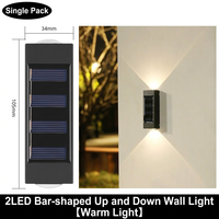 Lampe murale extérieure étanche en aluminium à LED solaire, diffuseur en verre trempé, angle de faisceau de 20 degrés