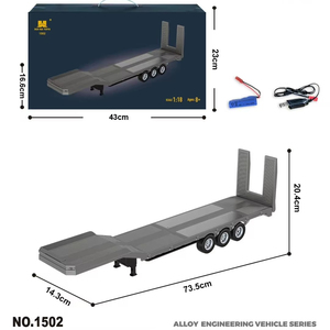 HOSHI Huina 1502 RC Trailer 1/18 Plate-forme <span class=keywords><strong>Semi</strong></span> <span class=keywords><strong>Remorque</strong></span> pour 1:18 770s 1501 RC Tracteur <span class=keywords><strong>Camion</strong></span> Télécommandé Voitures 50Mins Jouer - Product Image 2