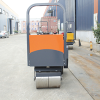 Bas prix 1 tonne double tambour deux roues rouleau compresseur compacteur à rouleaux vibrants pour le sol à vendre