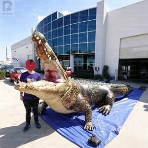 Crocodile gonflable géant lumineux LED réaliste sur mesure, mascotte animale pour la promotion des zoos et des événements sur la faune sauvage - Product Image 1