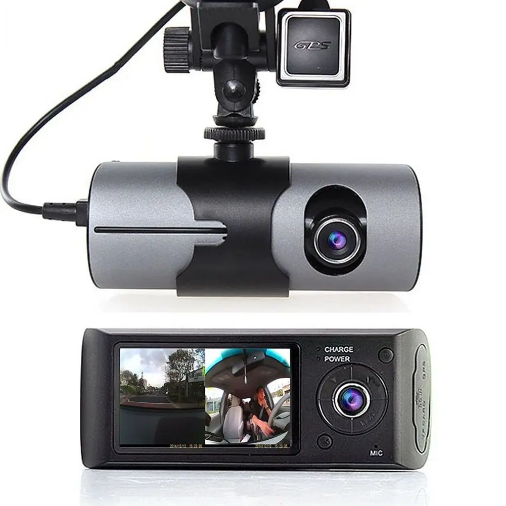 2.7 inç 140 derece dashcam gps tracker araba kamera 2 lens SQ yonga seti araba kara kutusu kayıt araba video