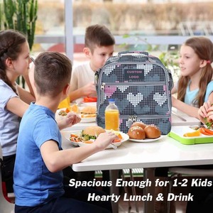 Bolsas Térmicas para Almuerzo de Poliéster 300D Resistentes al Agua, con Diseño de Corazones, para Niños, Contenedor de <span class=keywords><strong>Alimentos</strong></span>, Caja Refrigeradora para la Vuelta al Cole y Viajes - Product Image 4