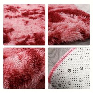 Alfombra Moderna de Peluche, Colorida, Arcoíris, Suave y Lujosa, Alfombra de Peluche con Efecto Tie Dye para Sala de Estar - Product Image 3