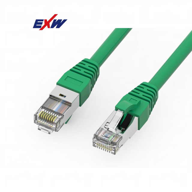 0.5m Green PVC Flat Patch Cord 32AWG STP Bulk Price for Cat5e Cat6 Cat6e Cat6A Cat7 Communication Cables