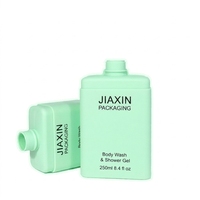 Bouteille en plastique rectangulaire en HDPE pour savon liquide cosmétique, shampoing et lotion, avec pompe à pression et bouchon à clapet, vente en gros sur mesure