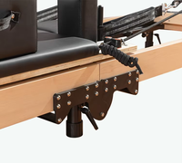 Reformer Pilates pliable en bois d’érable avec pieds réglables Machine de fitness professionnelle pour studio et maison