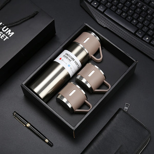 ขวดเก็บความร้อนขนาด17ออนซ์500มล. กระติกน้ำสูญญากาศสเตนเลสกันรั่ว3Lid สำหรับเดินทางไปประชุมชุดของขวัญสำหรับนักธุรกิจ - Product Image 6