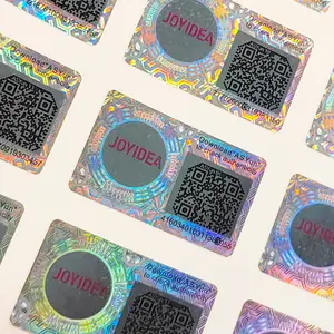 Stiker Label Hologram nomor seri unik kode keamanan antipemalsuan perekat kustom