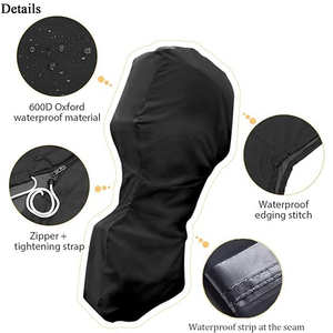 Custom ad alta densità 600D/900D dimensione universale della barca copertura del motore del tessuto del motore del cofano del motore completamente fuoribordo con cinghia antivento - Product Image 3