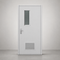 Porte intérieure en acier pour usine, atelier, école, hôpital, toilettes, salle de bain, avec ventilation par persiennes / panneau de vision en verre