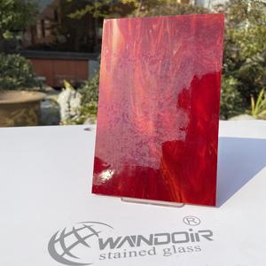 WANDIOR Factory Store Rouge Brun Église <span class=keywords><strong>Opale</strong></span> Verre 3mm Épaisseur <span class=keywords><strong>Vitrail</strong></span> Feuille - Product Image 2