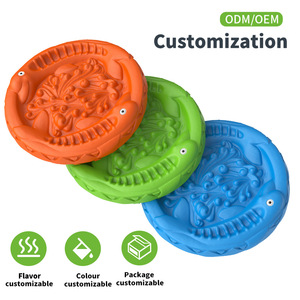 Juguete interactivo para perros con disco de goma para masticar, entrenamiento de dentición, azul, verde, naranja, 343g - Product Image 3