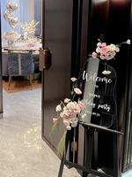 Panneau de bienvenue de mariage transparent en acrylique imperméable pour extérieur avec support - Affichage publicitaire DIY