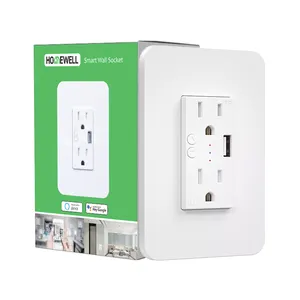 Alexa google home us multi port plug wifi house wall outlet usb charger led universal 15a 110v smart power socket