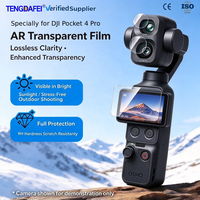 Pelindung Layar Kaca Tempered Ultra-tipis TENDAFEI Anti Gores dengan Film Anti-Refleksi AR untuk Pocket 4 Pro