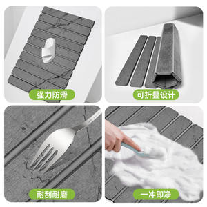 Tapis de sol pliable personnalisé en diatomite, rectangulaire, blanc marbré, minimaliste, absorbant, séchage rapide, pour la maison, la salle de bain, la cuisine, le salon - Product Image 2