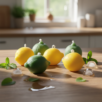 Bougies en cire de soja parfumées au citron, modèles créatifs, cadeaux parfumés pour les occasions festives - pour Thanksgiving