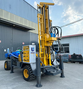 Plataforma de perforación de pozos de agua montada en neumáticos de 260m-Taladro diésel portátil para extracción de agua agrícola/residencial - Product Image 1