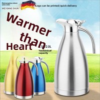 Carafe isotherme à double paroi en acier inoxydable 304, bouilloire à eau chaude, 1,5L-2L, bouteille thermique pour eau froide, style européen