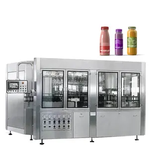 Línea de producción de llenado de jugo, máquina automática de llenado de botellas de plástico de zumo de frutas