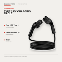 Câble de recharge pour véhicules électriques de type 2 à type 2, 32A, 7,4 kW, monophasé, 5 m, IP66, pour véhicules électriques européens