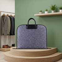 Sac de transport pour vêtements en feutre avec logo personnalisé et poignée en cuir, housse de costume de voyage pour hommes et femmes