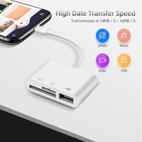 Fotografía profesional 3 en 1 USB C a SD TF Lector de tarjetas Adaptador OTG Instalación externa para cámara Lector de disco de memoria flash