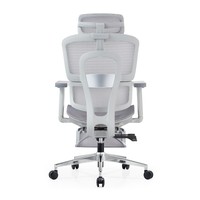 Chaise de bureau ergonomique réglable avec dossier en maille, repose-pieds extractible, réglage de la profondeur de l'assise et appui-tête pour mobilier de bureau