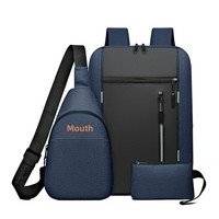Ensemble de sacs à dos de voyage d'affaires 3-en-1 pour hommes avec port de chargement USB et tissu Oxford imperméable, sacoche pour ordinateur portable grande capacité pour le travail