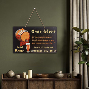 In stock: Vintage wooden bar welcome sign, doorplate, American-style bar entrance wall <b>decoration</b>. - Product Image 2