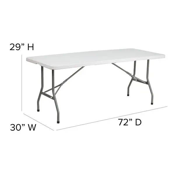 Popular mesa de plástico retangular dobrável ao ar livre para alugar para jantar festas, hotéis, supermercados