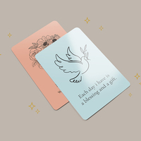 Kartu Kertas Matte Ramah Lingkungan, Tahan Lama, Sudut Membulat, Cetak Khusus, Inspirasi Kesehatan Mental, Mindfulness Positif, Perawatan Diri