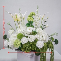 DKB Crafts – Nouvelle collection : Décoration florale pour allée de mariage, style frais, 70 cm, bouquet de fleurs artificielles vertes et blanches pour allée et autel