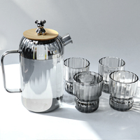 Carafe à eau en verre de haute qualité, design moderne, grande capacité, style nordique, théières et bouilloires en verre avec plateau
