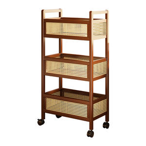 Étagère à collations en bambou <span class=keywords><strong>de</strong></span> luxe léger, <span class=keywords><strong>chariot</strong></span> <span class=keywords><strong>de</strong></span> rangement mobile sur roulettes pour salon, support <span class=keywords><strong>de</strong></span> rangement pour jouets sur pied - Product Image 1