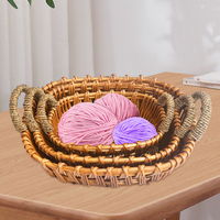 Ensemble de paniers de rangement en osier tressé à la main, 3 pièces, paniers en osier avec poignées pour l'organisation de la maison, le rangement des jouets et des fruits, et la décoration intérieure