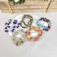 Bracelet extensible en éclats de cristal naturel, pierres précieuses irrégulières, bijoux en pierres de couleurs mélangées pour fêtes, usage quotidien, cadeau